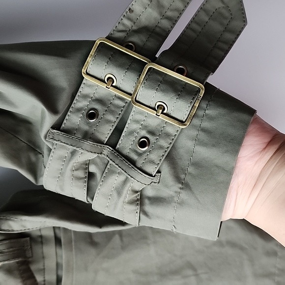 Karen Millen Cotton Blend Double Breasted Belted Short Trench Jacket Coat - Picture 3 of 9